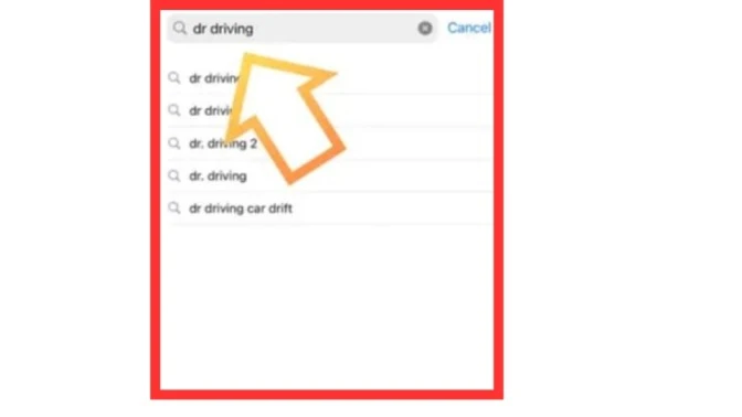 type dr driving in the search bar