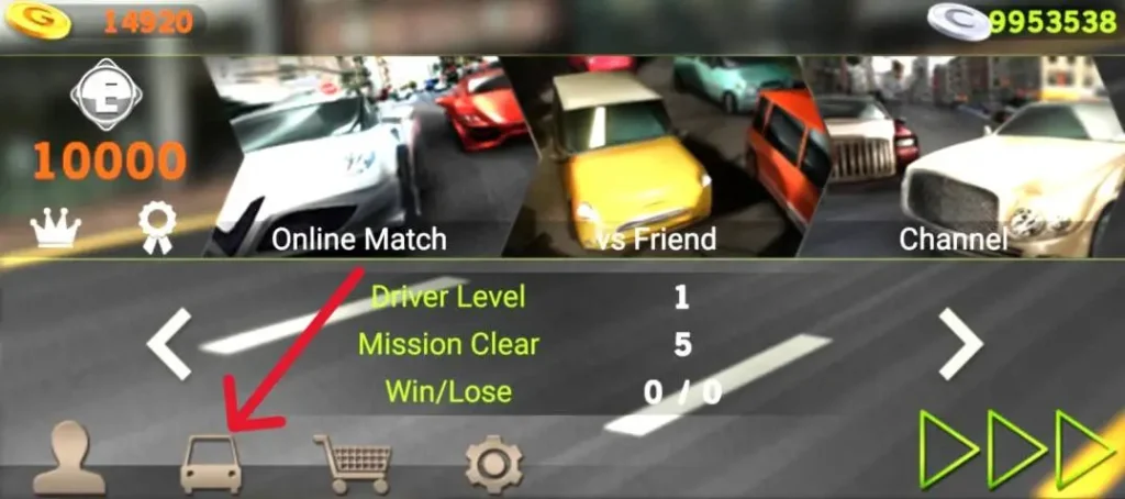 Select the vehicle to play dr driving as a beginner.